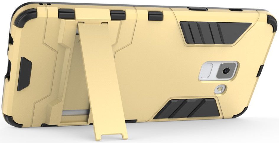 Samsung Galaxy A8 (2018) Hybride Hoesje met stand Goud afbeelding 2