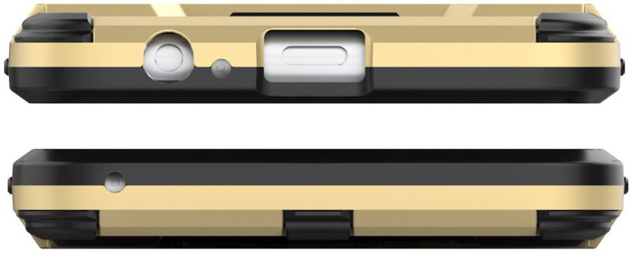 Samsung Galaxy A8 (2018) Hybride Hoesje met stand Goud afbeelding 7