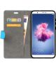 Huawei P Smart Hoesje met Kaarthouder Blauw
