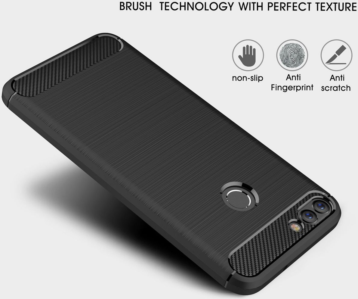 Huawei P Smart Geborsteld TPU Hoesje Blauw afbeelding 6