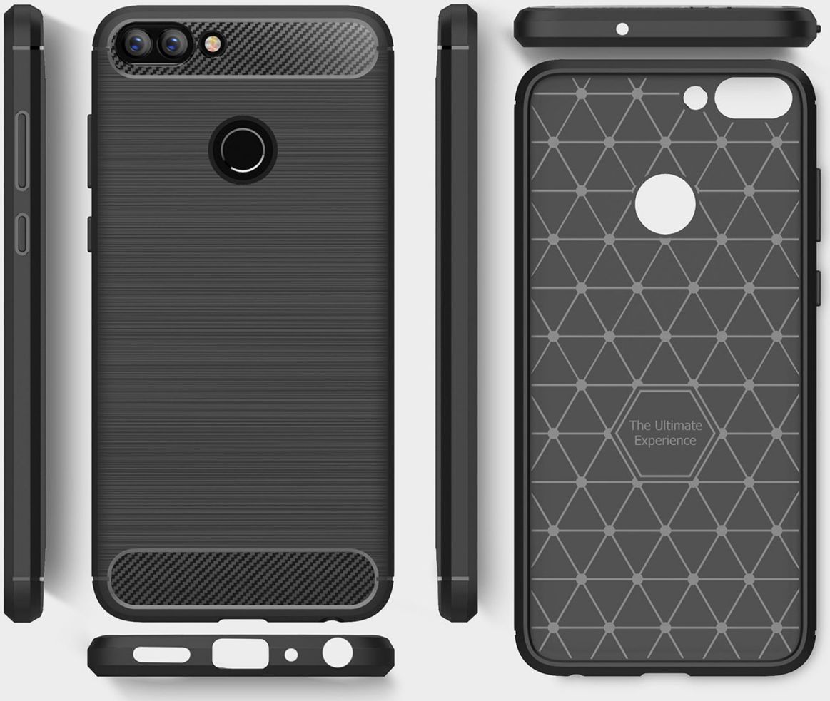 Huawei P Smart Geborsteld TPU Hoesje Blauw afbeelding 7