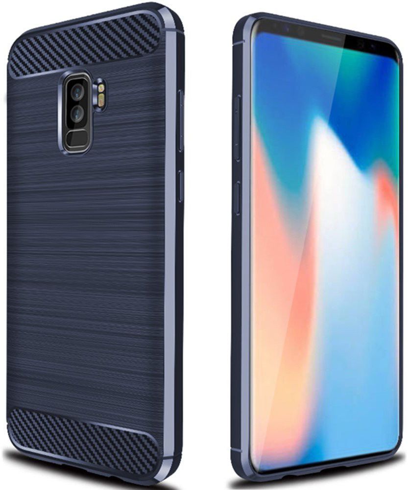 Samsung Galaxy S9 Plus Geborsteld TPU Hoesje Blauw afbeelding 1