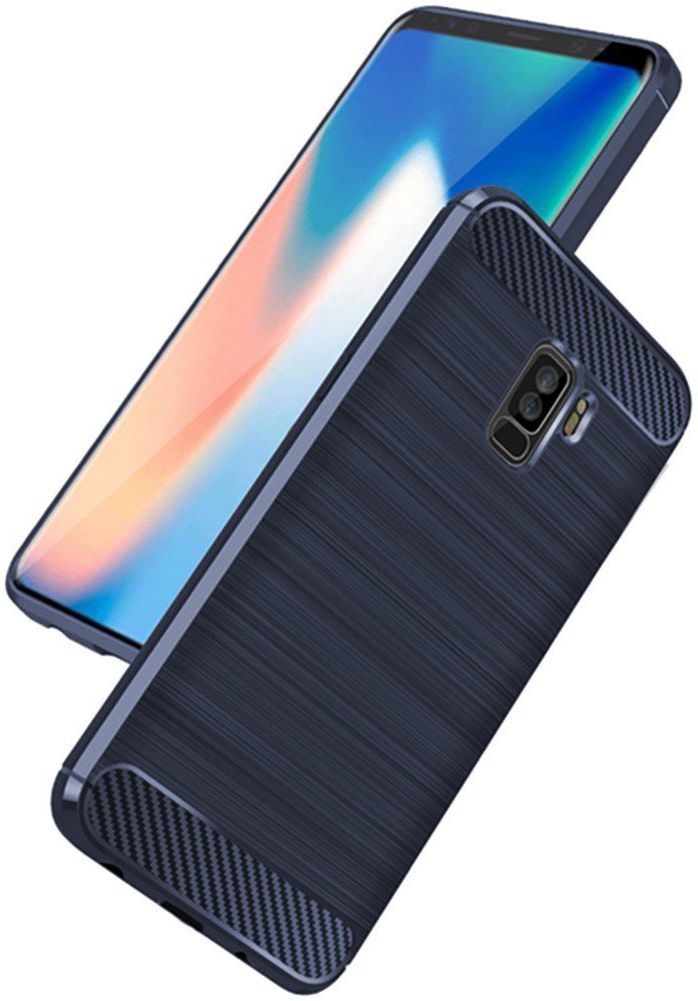 Samsung Galaxy S9 Plus Geborsteld TPU Hoesje Blauw afbeelding 2