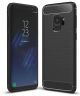 Samsung Galaxy S9 Geborsteld TPU Hoesje Zwart