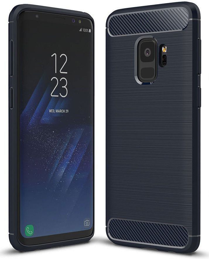 Samsung Galaxy S9 Geborsteld TPU Hoesje Blauw afbeelding 1