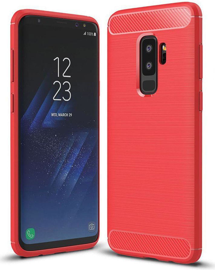 Samsung Galaxy S9 Geborsteld TPU Hoesje Rood afbeelding 1