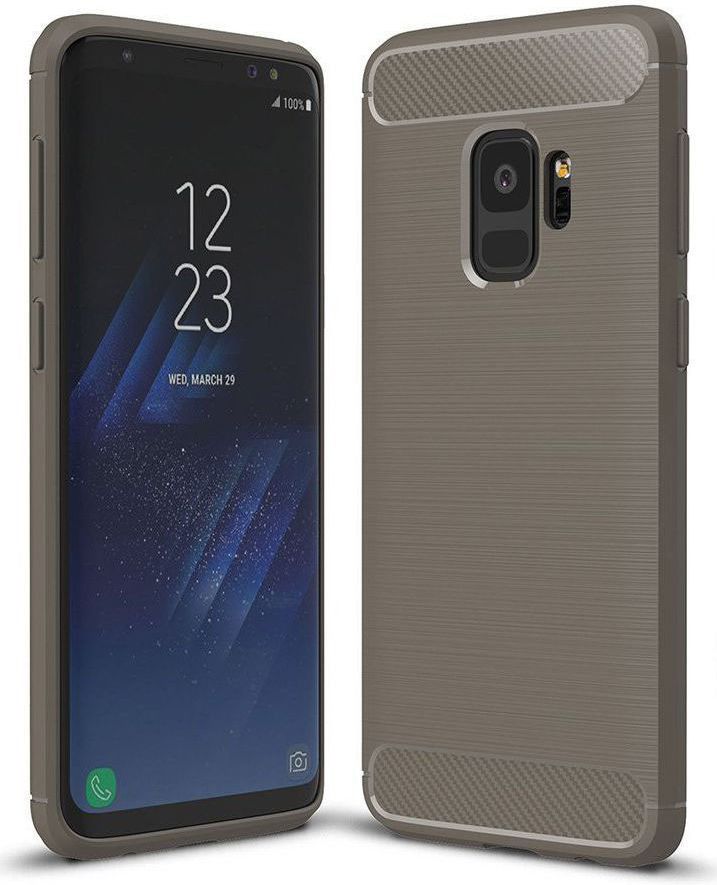 Samsung Galaxy S9 Geborsteld TPU Hoesje Grijs afbeelding 1