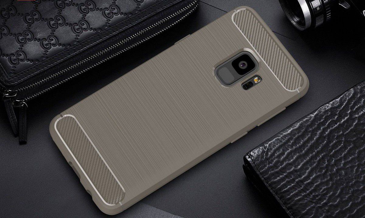 Samsung Galaxy S9 Geborsteld TPU Hoesje Grijs afbeelding 2