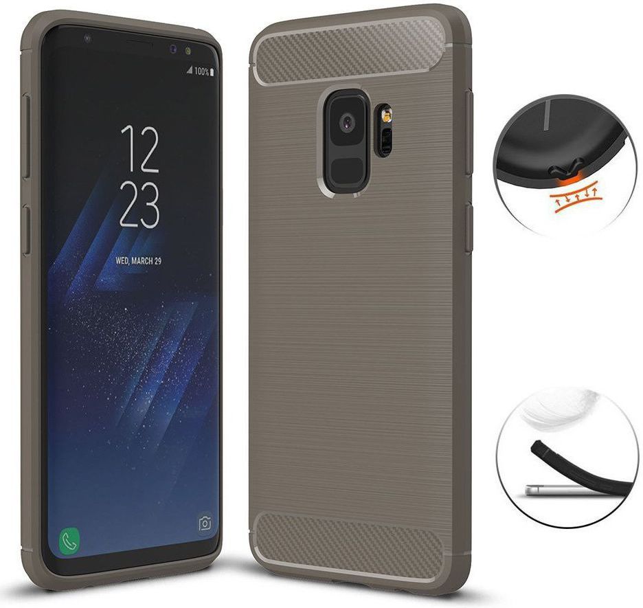 Samsung Galaxy S9 Geborsteld TPU Hoesje Grijs afbeelding 5