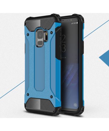 Galaxy S9 Hoesje Shock Proof Hybride Backcover Blauw