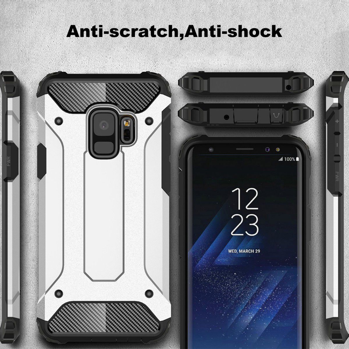 Samsung Galaxy S9 Hoesje Shock Proof Hybride Backcover Blauw afbeelding 6