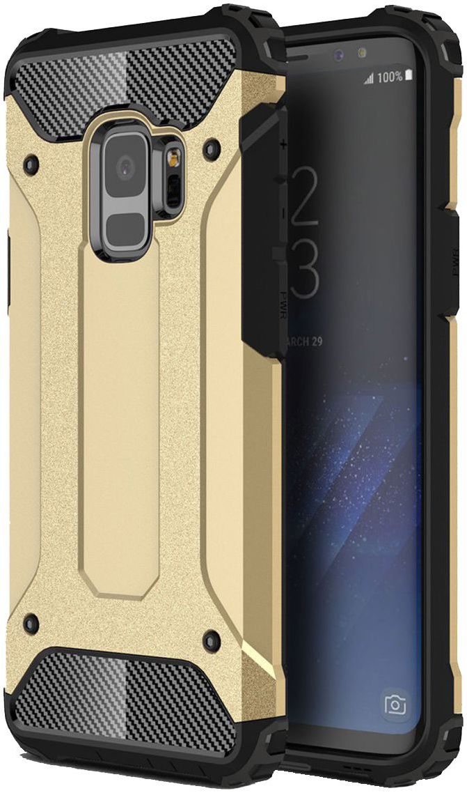 Samsung Galaxy S9 Hoesje Shock Proof Hybride Backcover Goud afbeelding 1
