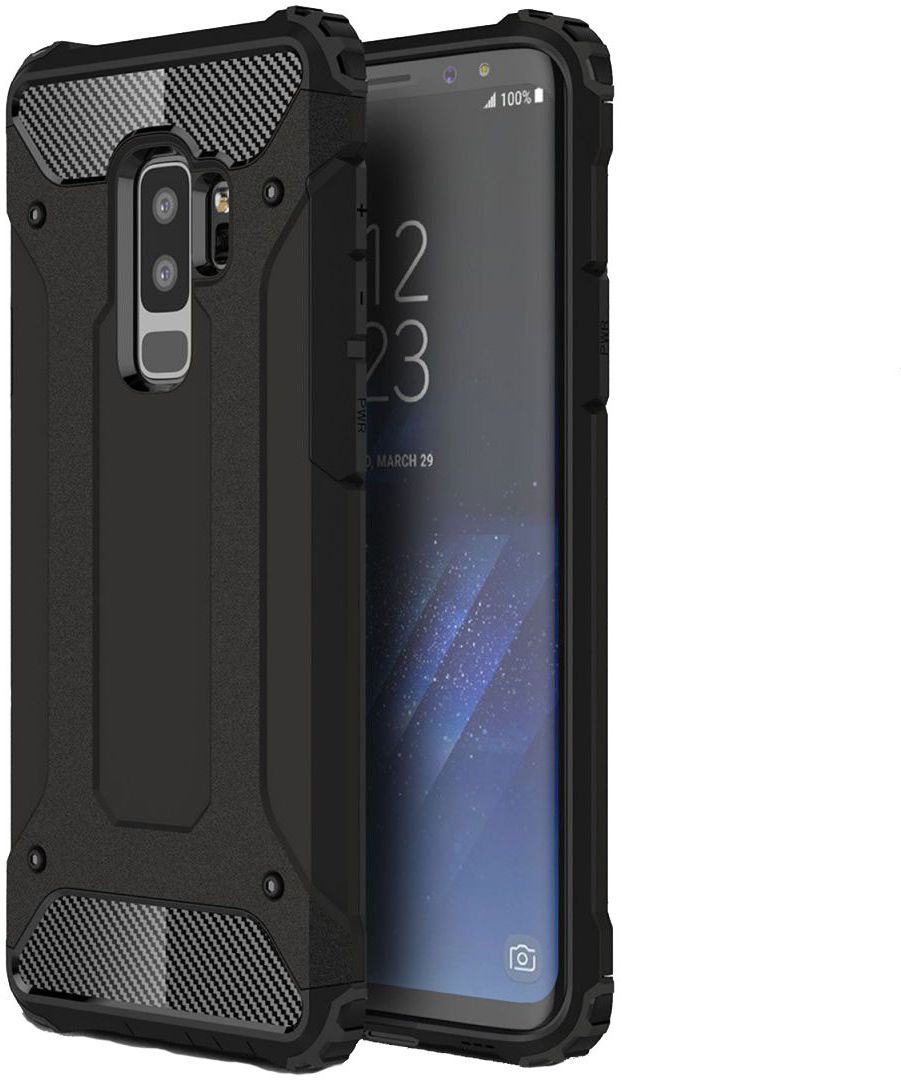 Samsung Galaxy S9 Plus Hoesje Shock Proof Hybride Back Cover Zwart afbeelding 7