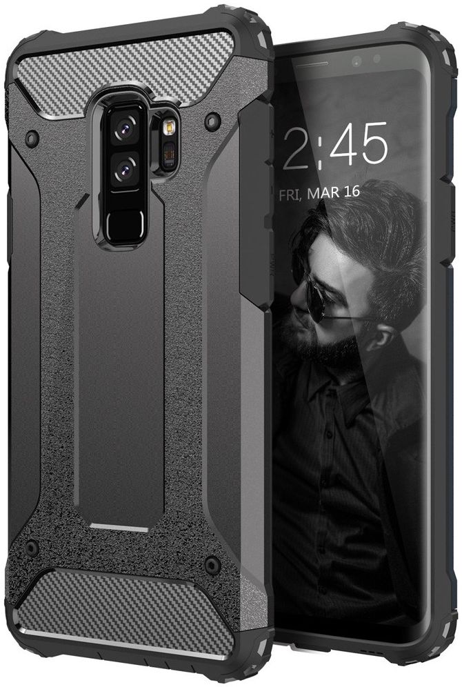 Samsung Galaxy S9 Plus Hoesje Shock Proof Hybride Back Cover Zwart afbeelding 1