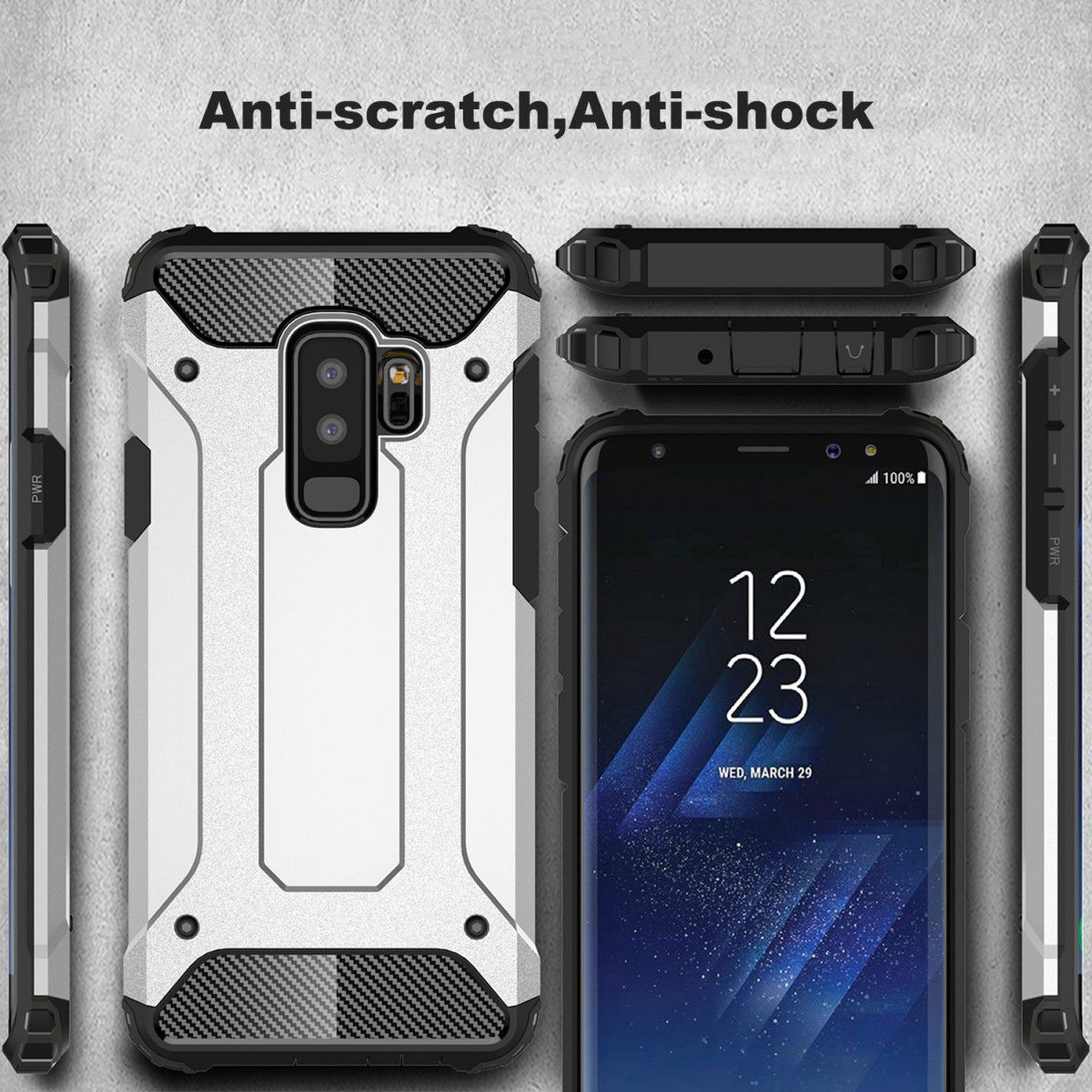 Samsung Galaxy S9 Plus Hoesje Shock Proof Hybride Back Cover Goud afbeelding 6