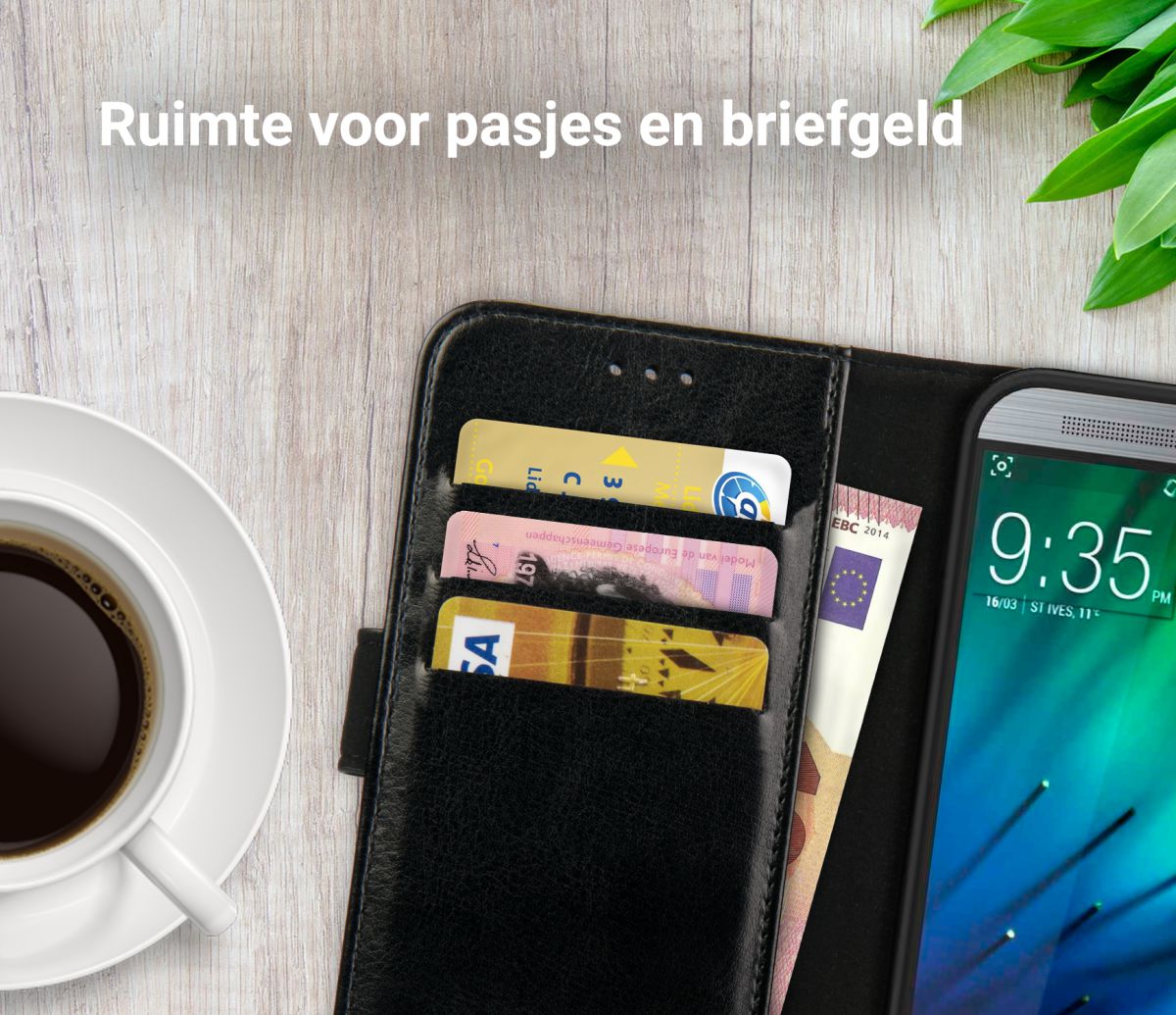 Rosso Element HTC One M8 Hoesje Book Cover Zwart afbeelding 9