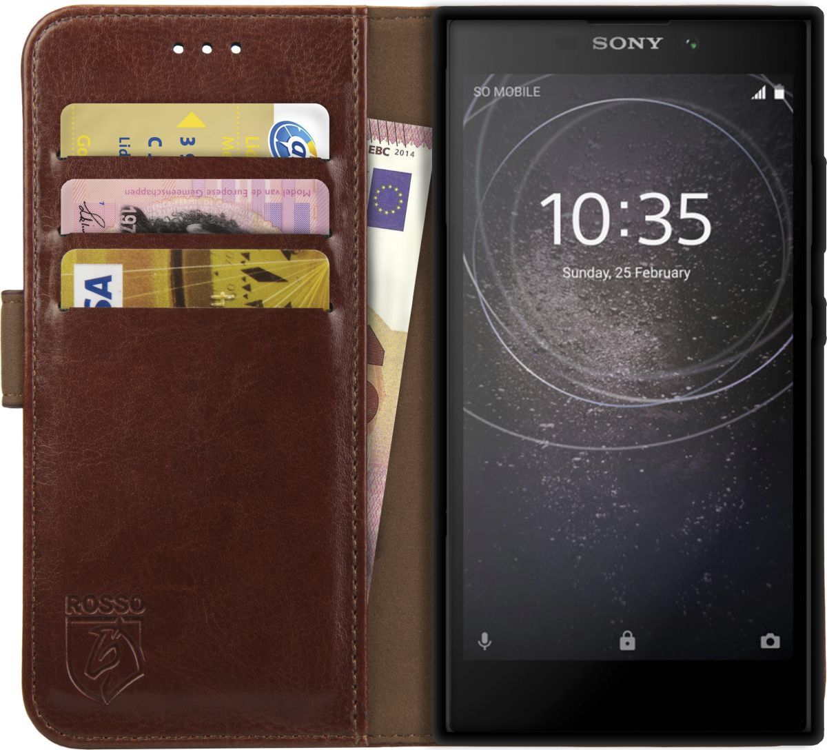 Rosso Element Sony Xperia L2 Hoesje Book Cover Bruin afbeelding 1