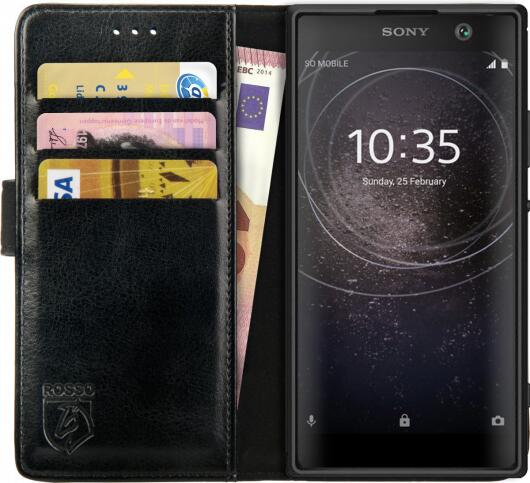 Rosso Element Sony Xperia XA2 Hoesje Book Cover Zwart afbeelding 1