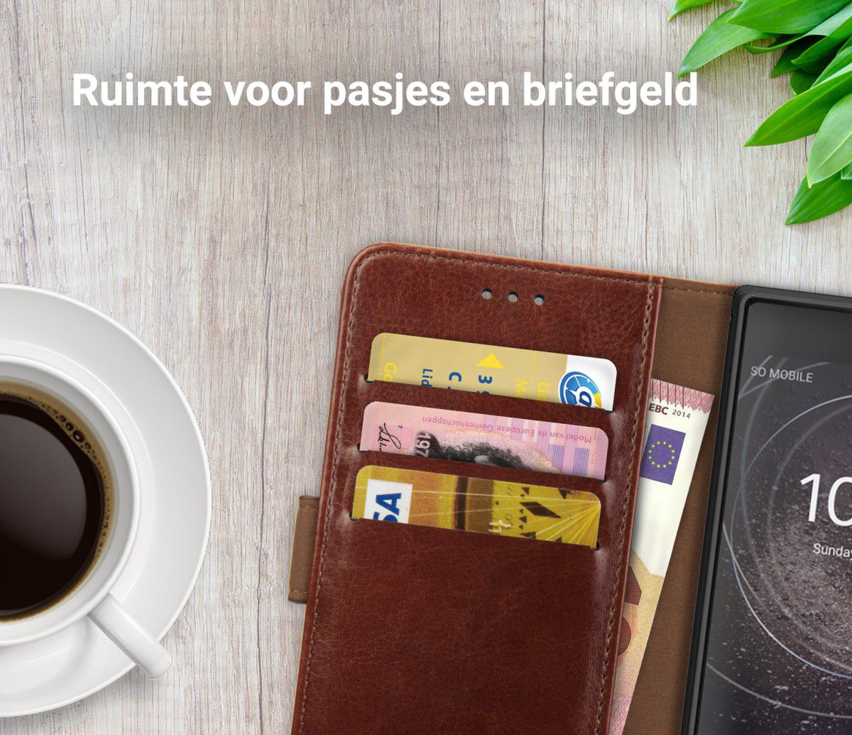 Rosso Element Sony Xperia XA2 Hoesje Book Cover Bruin afbeelding 8