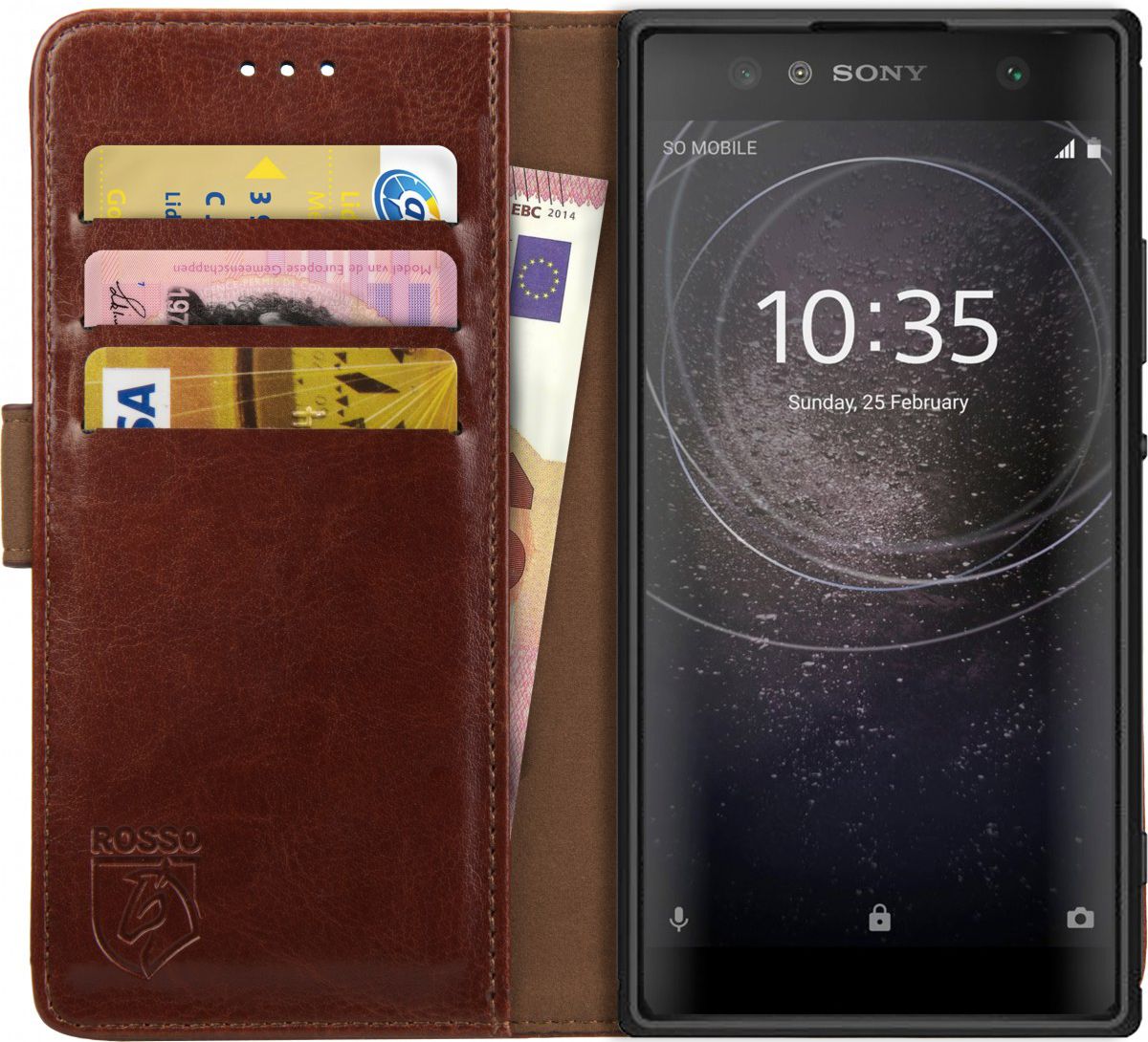 Rosso Element Sony Xperia XA2 Ultra Hoesje Book Cover Bruin afbeelding 1