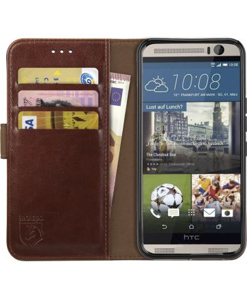 Rosso Element HTC One M9 Hoesje Book Cover Bruin Hoesjes