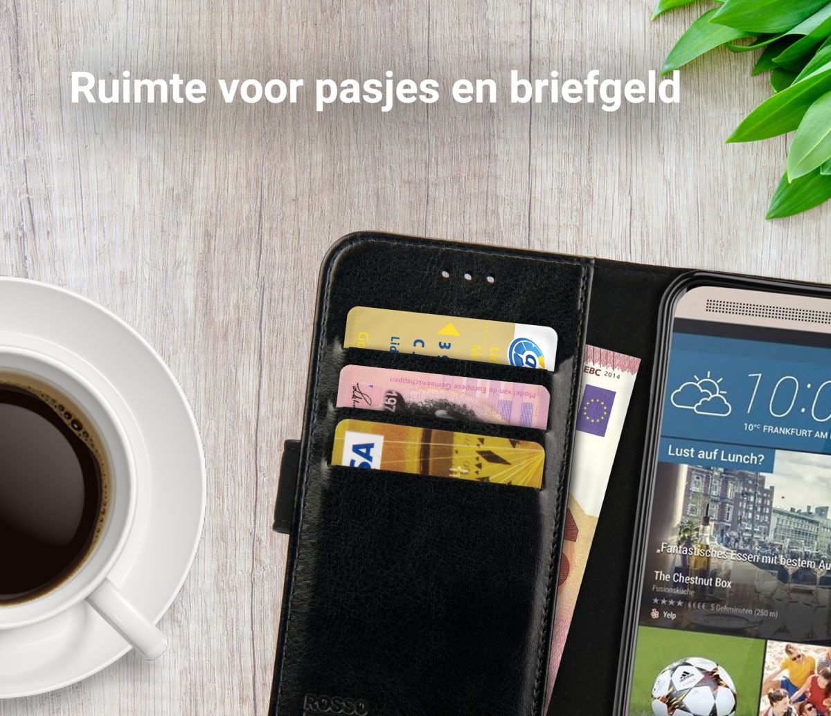 Rosso Element HTC One M9 Hoesje Book Cover Zwart afbeelding 8