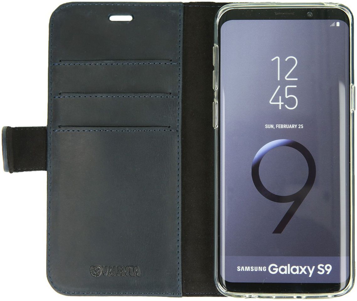 Valenta Galaxy S9 Classic Hoesje Echt Leer Book Case Vintage Blauw afbeelding 1