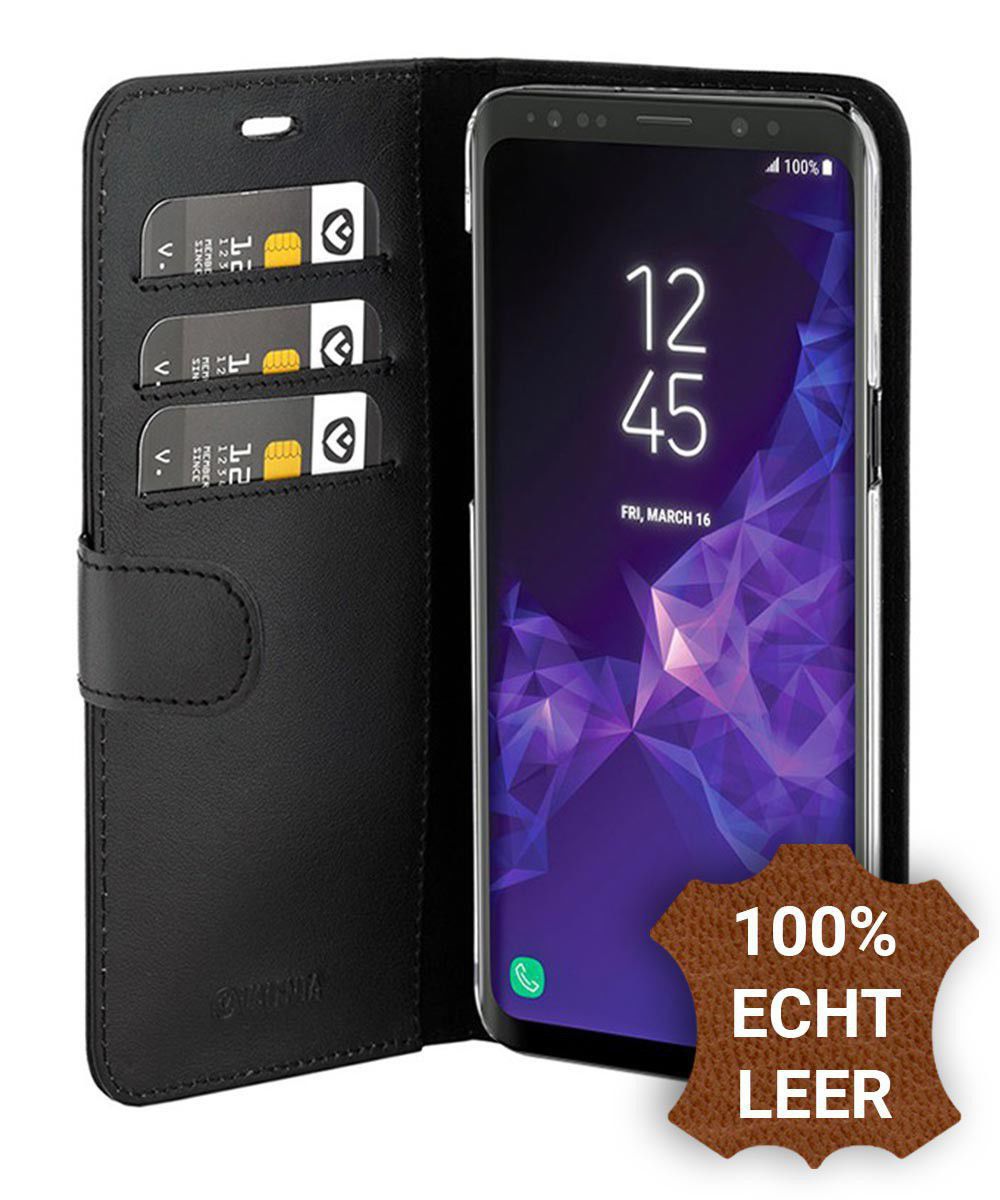 Valenta Galaxy A8 2018 Classic Hoesje Leer Book Case Zwart afbeelding 1
