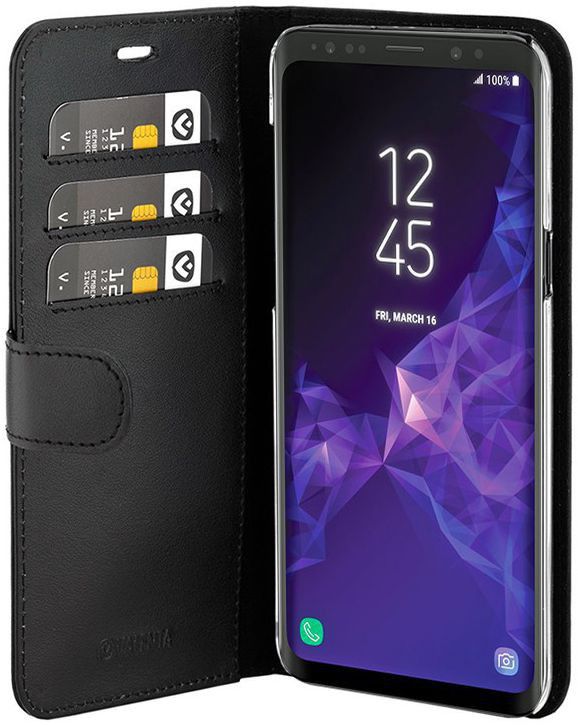 Valenta Galaxy A8 2018 Classic Hoesje Leer Book Case Zwart afbeelding 5