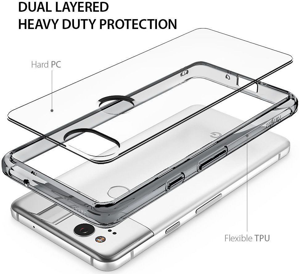 Ringke Fusion Google Pixel 2 Hoesje Doorzichtig Zwart afbeelding 3