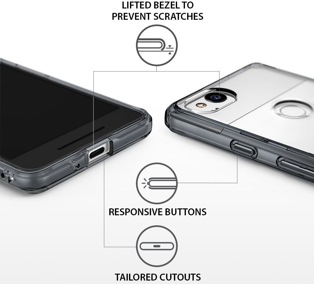 Ringke Fusion Google Pixel 2 Hoesje Doorzichtig Zwart afbeelding 4