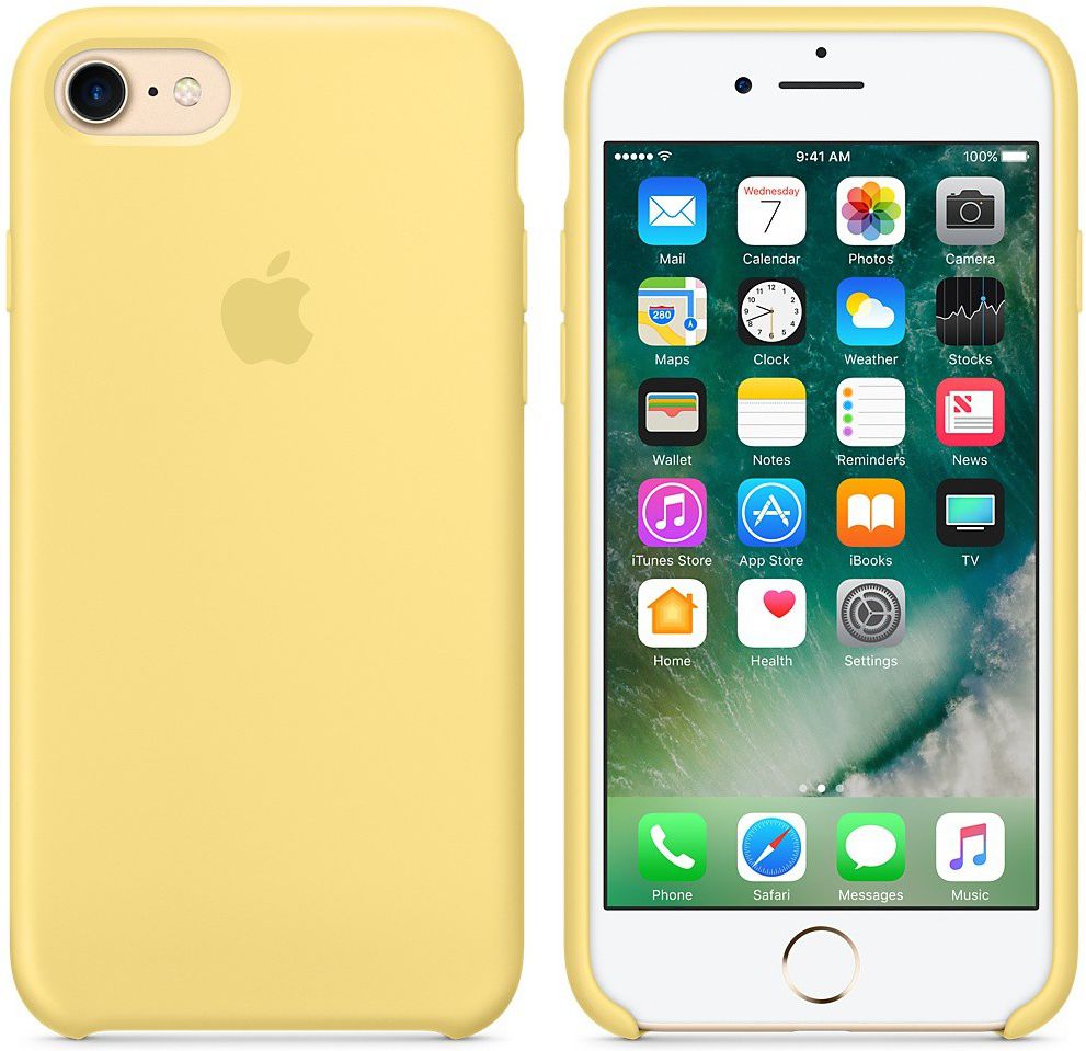Officieel Apple iPhone 7 Siliconen Hoesje Geel afbeelding 4