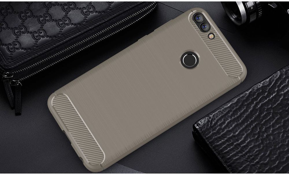 Huawei P Smart Geborsteld TPU Hoesje Grijs afbeelding 2