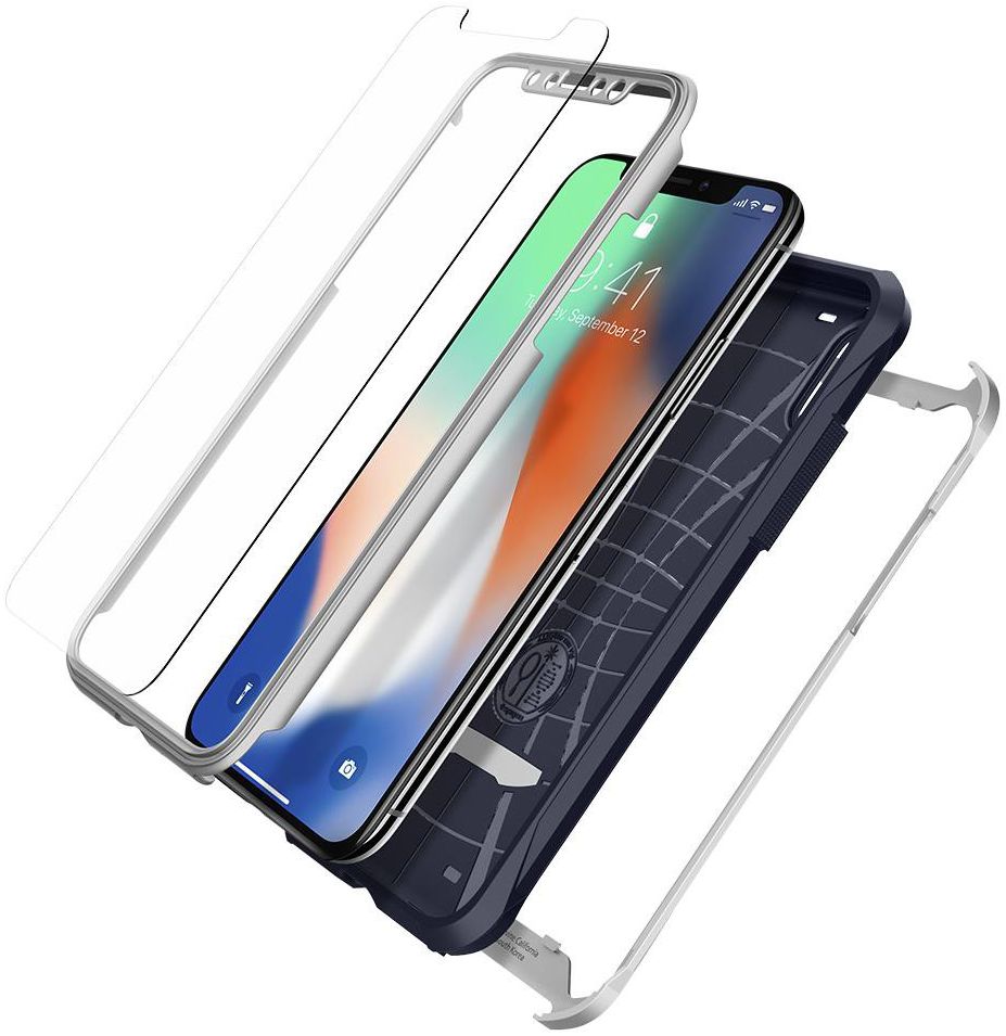 Spigen Reventon Hoesje Apple iPhone X Platinum Silver afbeelding 2