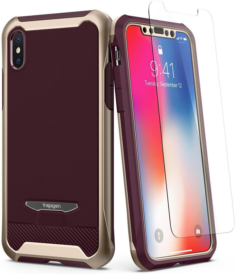Spigen Reventon Hoesje Apple iPhone X Metallic Gold afbeelding 1