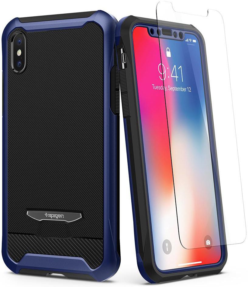 Spigen Reventon Hoesje Apple iPhone X Metallic Blue afbeelding 1