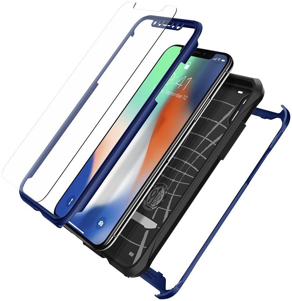 Spigen Reventon Hoesje Apple iPhone X Metallic Blue afbeelding 2