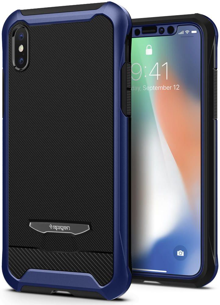Spigen Reventon Hoesje Apple iPhone X Metallic Blue afbeelding 3