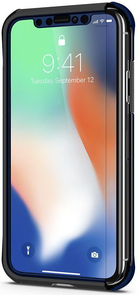 Spigen Reventon Hoesje Apple iPhone X Metallic Blue afbeelding 5