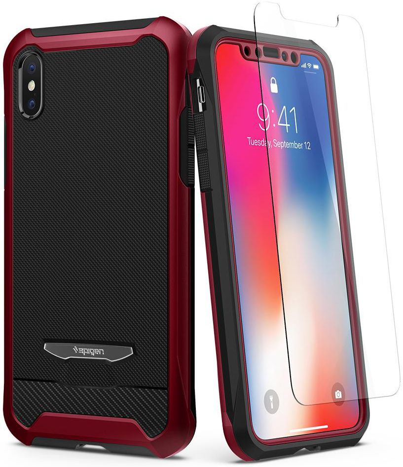 Spigen Reventon Hoesje Apple iPhone X Metallic Red afbeelding 1
