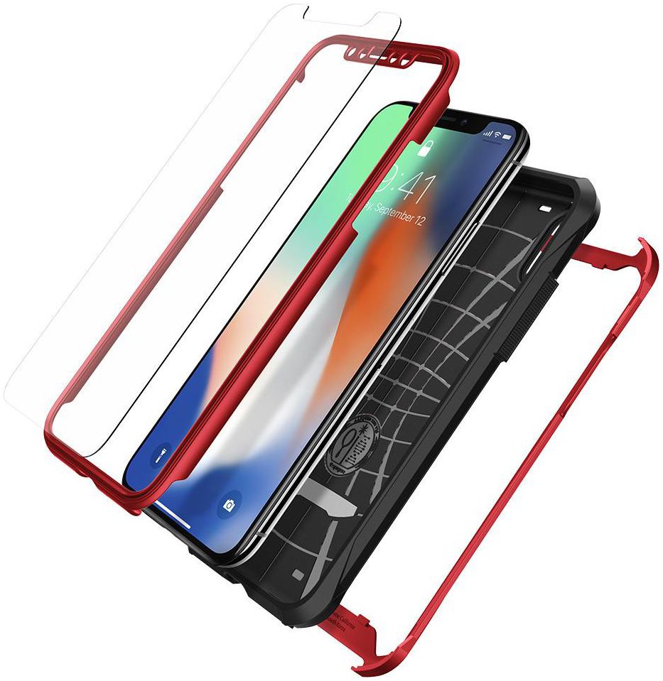 Spigen Reventon Hoesje Apple iPhone X Metallic Red afbeelding 2