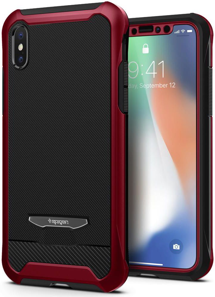 Spigen Reventon Hoesje Apple iPhone X Metallic Red afbeelding 3