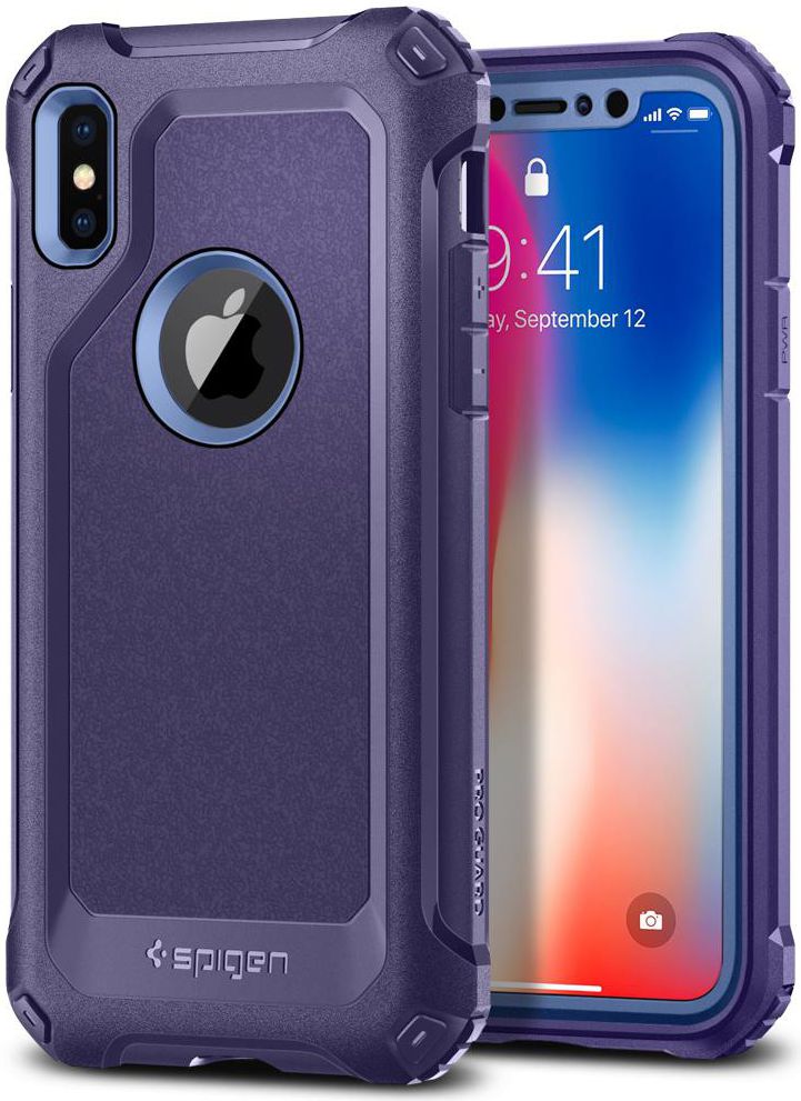 Spigen Pro Guard Hoesje Apple iPhone X Deep Purple afbeelding 9