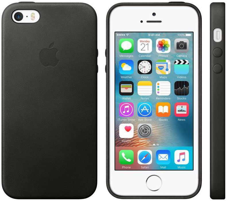 Apple iPhone 5/5S/SE Leather Case Zwart Origineel afbeelding 2