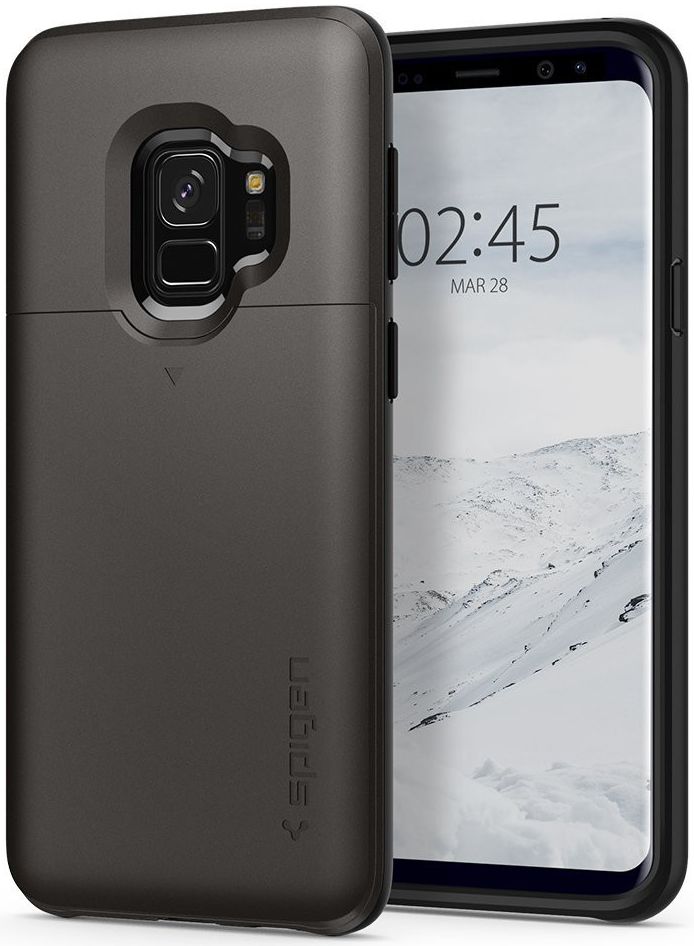 Spigen Slim Armor Hoesje met Kaarthouder Samsung Galaxy S9 Gunmetal afbeelding 2