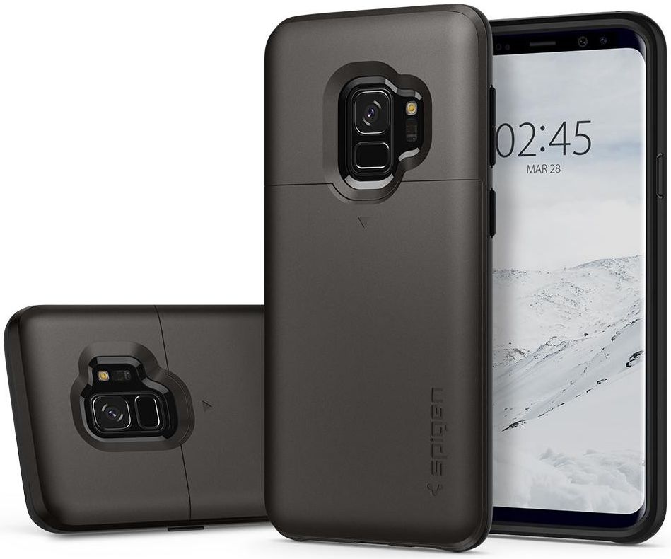 Spigen Slim Armor Hoesje met Kaarthouder Samsung Galaxy S9 Gunmetal afbeelding 5