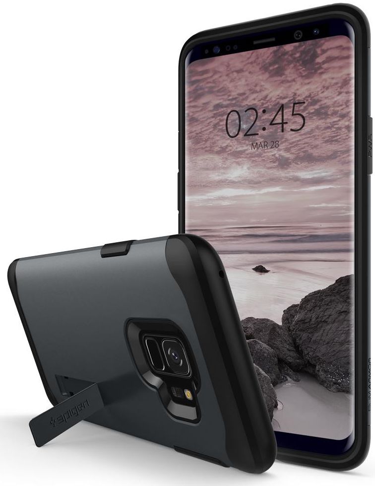 Spigen Slim Armor Hoesje Samsung Galaxy S9 Metal Slate afbeelding 2