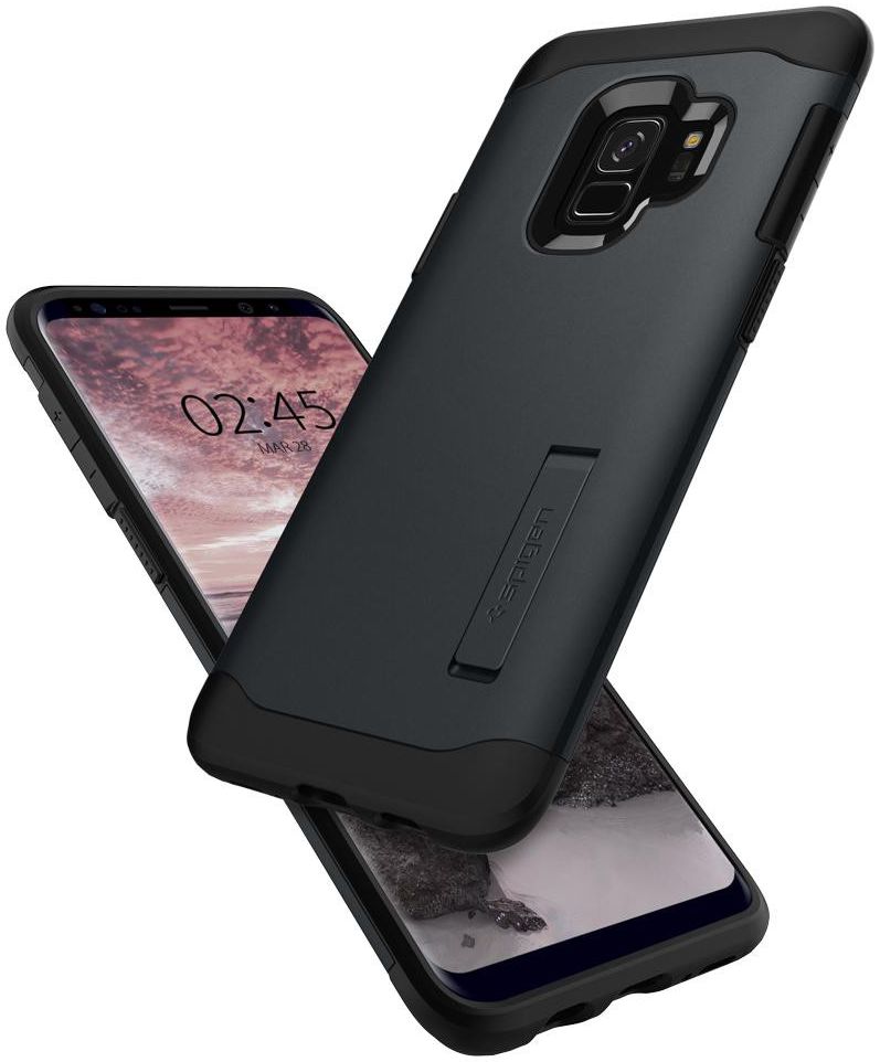 Spigen Slim Armor Hoesje Samsung Galaxy S9 Metal Slate afbeelding 4