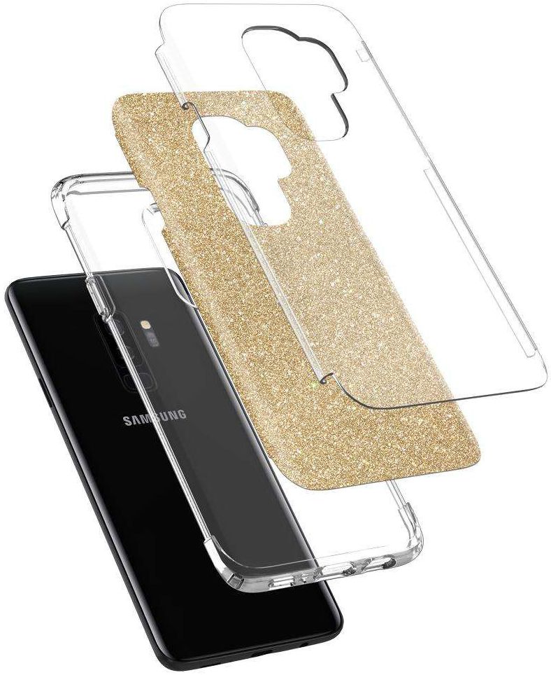 Spigen Slim Armor Hoesje Samsung Galaxy S9 Crystal Glitter Gold Quartz afbeelding 5