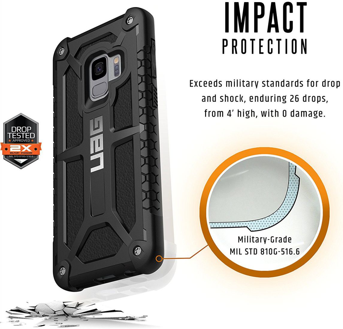 Urban Armor Gear Monarch Hoesje Samsung Galaxy S9 Black afbeelding 5